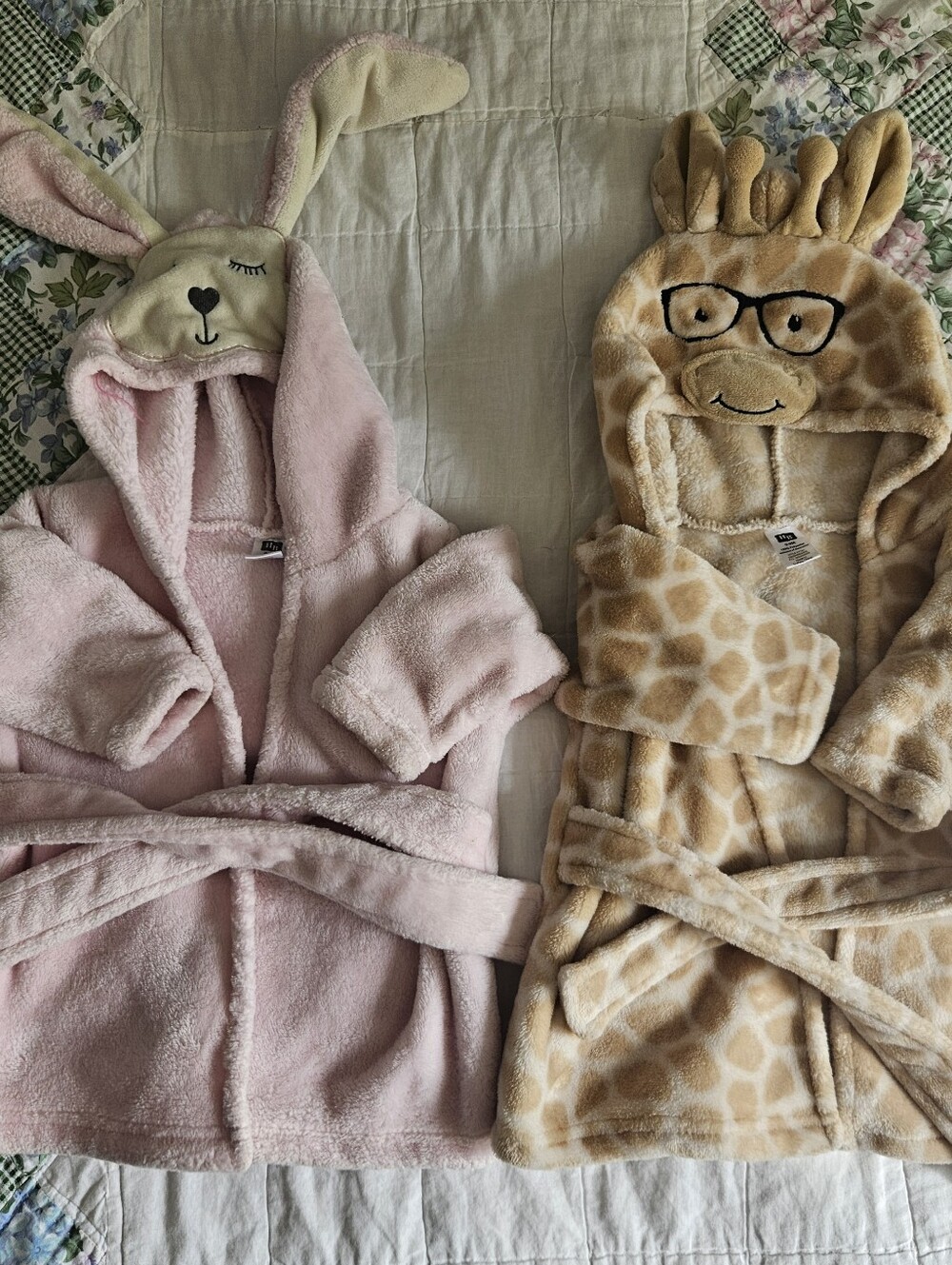 Fleece Baby Hooded Robes Animal Giraffe Bunny (2)